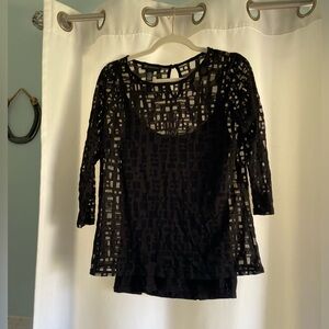 Black transparent blouse with cami